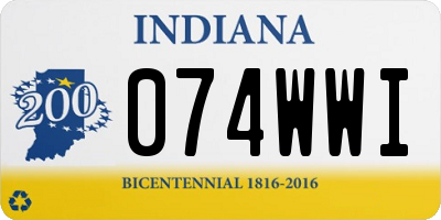IN license plate 074WWI