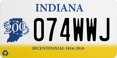 IN license plate 074WWJ