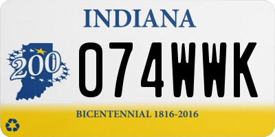 IN license plate 074WWK