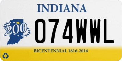 IN license plate 074WWL