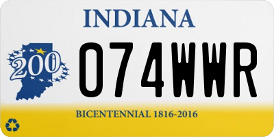 IN license plate 074WWR
