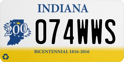 IN license plate 074WWS