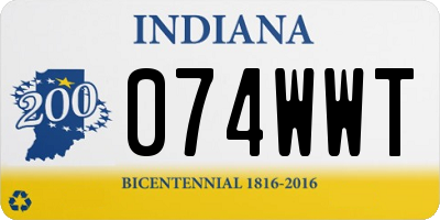 IN license plate 074WWT