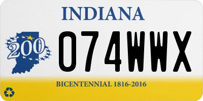 IN license plate 074WWX