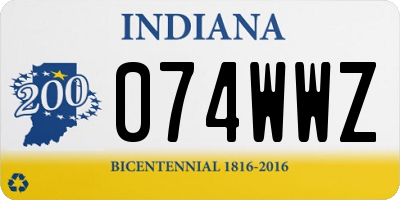 IN license plate 074WWZ