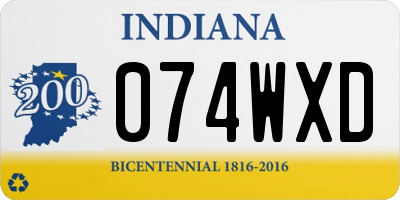 IN license plate 074WXD