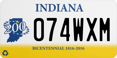 IN license plate 074WXM