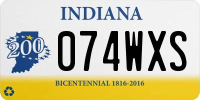 IN license plate 074WXS