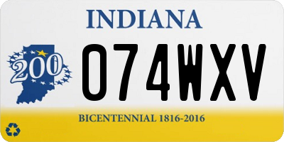 IN license plate 074WXV