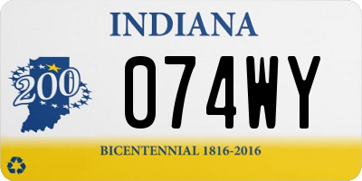 IN license plate 074WY