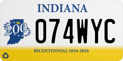 IN license plate 074WYC