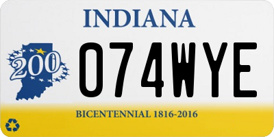 IN license plate 074WYE