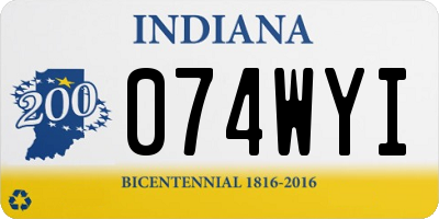 IN license plate 074WYI