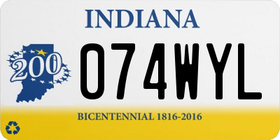 IN license plate 074WYL