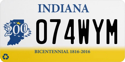 IN license plate 074WYM