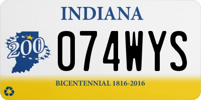 IN license plate 074WYS