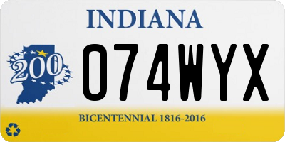 IN license plate 074WYX