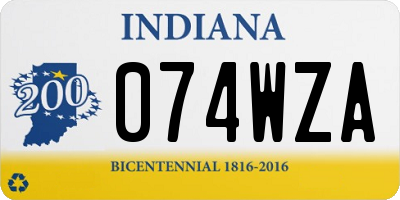IN license plate 074WZA