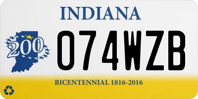 IN license plate 074WZB