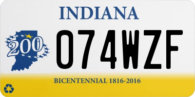 IN license plate 074WZF