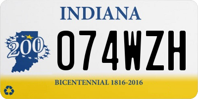 IN license plate 074WZH