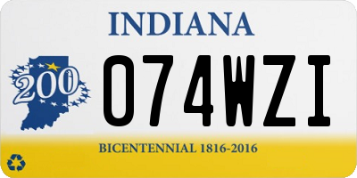 IN license plate 074WZI
