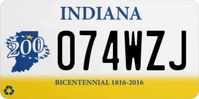 IN license plate 074WZJ