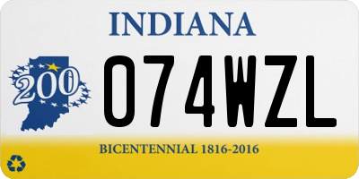 IN license plate 074WZL