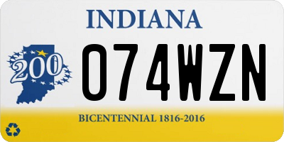 IN license plate 074WZN