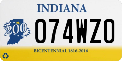 IN license plate 074WZO