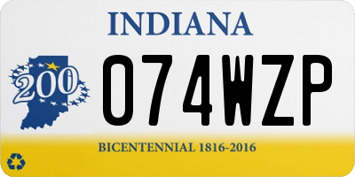 IN license plate 074WZP