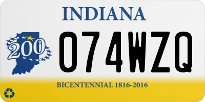 IN license plate 074WZQ