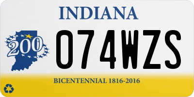 IN license plate 074WZS