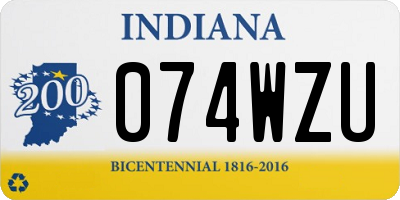 IN license plate 074WZU