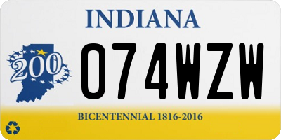 IN license plate 074WZW