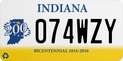 IN license plate 074WZY