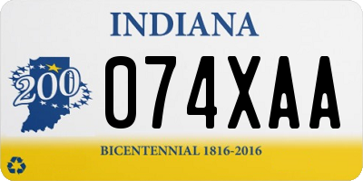 IN license plate 074XAA