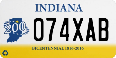 IN license plate 074XAB