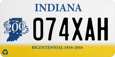 IN license plate 074XAH
