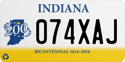 IN license plate 074XAJ