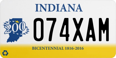 IN license plate 074XAM