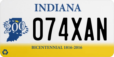 IN license plate 074XAN