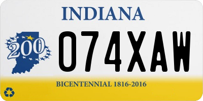 IN license plate 074XAW