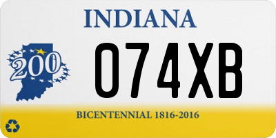 IN license plate 074XB