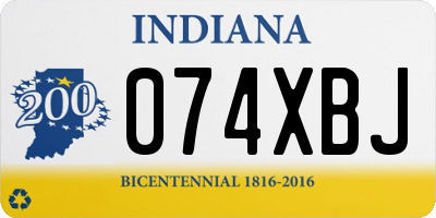 IN license plate 074XBJ