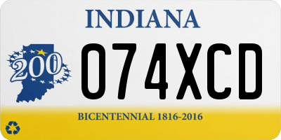 IN license plate 074XCD