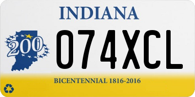 IN license plate 074XCL