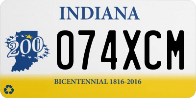 IN license plate 074XCM