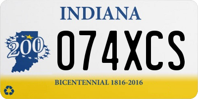 IN license plate 074XCS