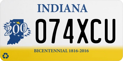 IN license plate 074XCU